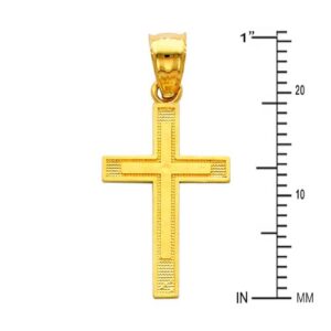 14k REAL Yellow Gold Religious Latin Style Cross Charm Pendant