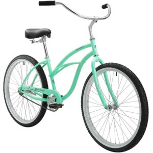 firmstrong urban lady single speed - women's 26" beach cruiser bike (mint green)