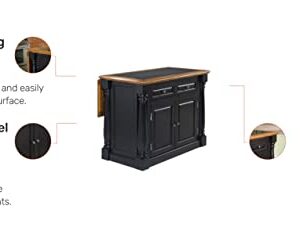 Monarch Black/Distressed Oak Kitchen Island with Granite Top by Home Styles