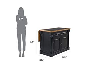 Monarch Black/Distressed Oak Kitchen Island with Granite Top by Home Styles