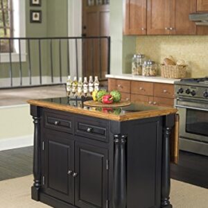 Monarch Black/Distressed Oak Kitchen Island with Granite Top by Home Styles