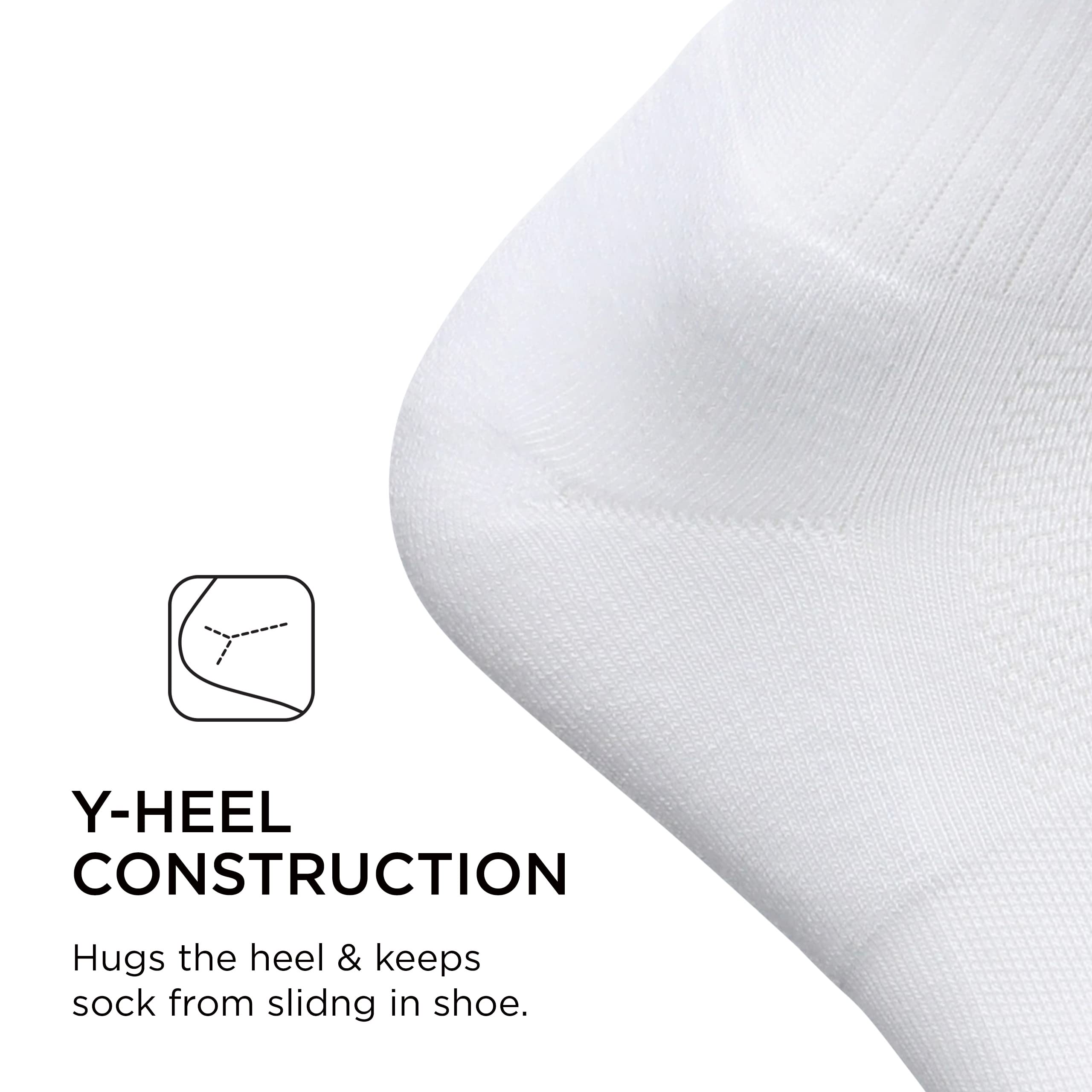 Feetures Unisex High Performance Cushion Crew Sock (Large, White)