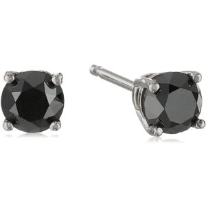 vir jewels 1/2 cttw black diamond stud earrings 14k white gold round push backs prong set