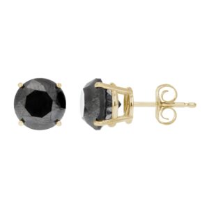 14k Yellow Gold Black Diamond Stud Earrings (1 1/2cttw)