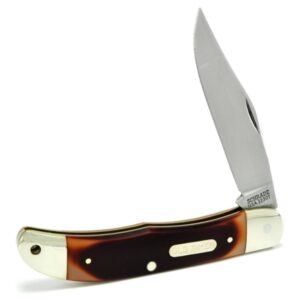 old timer 123ot pioneer 7.1 traditional folding pocket knife with 1 high carbon stainless steel blade, ergonomic sawcut handle, and convenient size for edc, hunting, camping, whittling, and outdoors