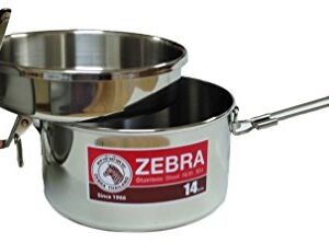 Zebra Stainless Steel Food Box and Pan with Snap on Lid, 14cm, Silver