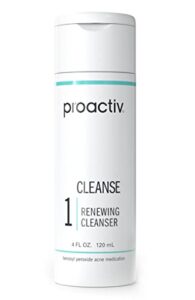 proactiv acne cleanser - benzoyl peroxide face wash and acne treatment - daily facial cleanser and hyularonic acid moisturizer with exfoliating beads - 90 day supply, 6 oz