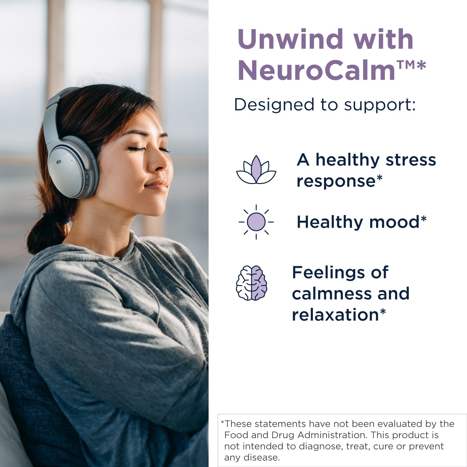 Designs for Health NeuroCalm - 5HTP GABA L-Theanine Supplement for Stress Response - Methylated B12, Vitamin B6, Taurine, Chamomile & Magnesium Supplement for Mood Support (60 Vegan Capsules)