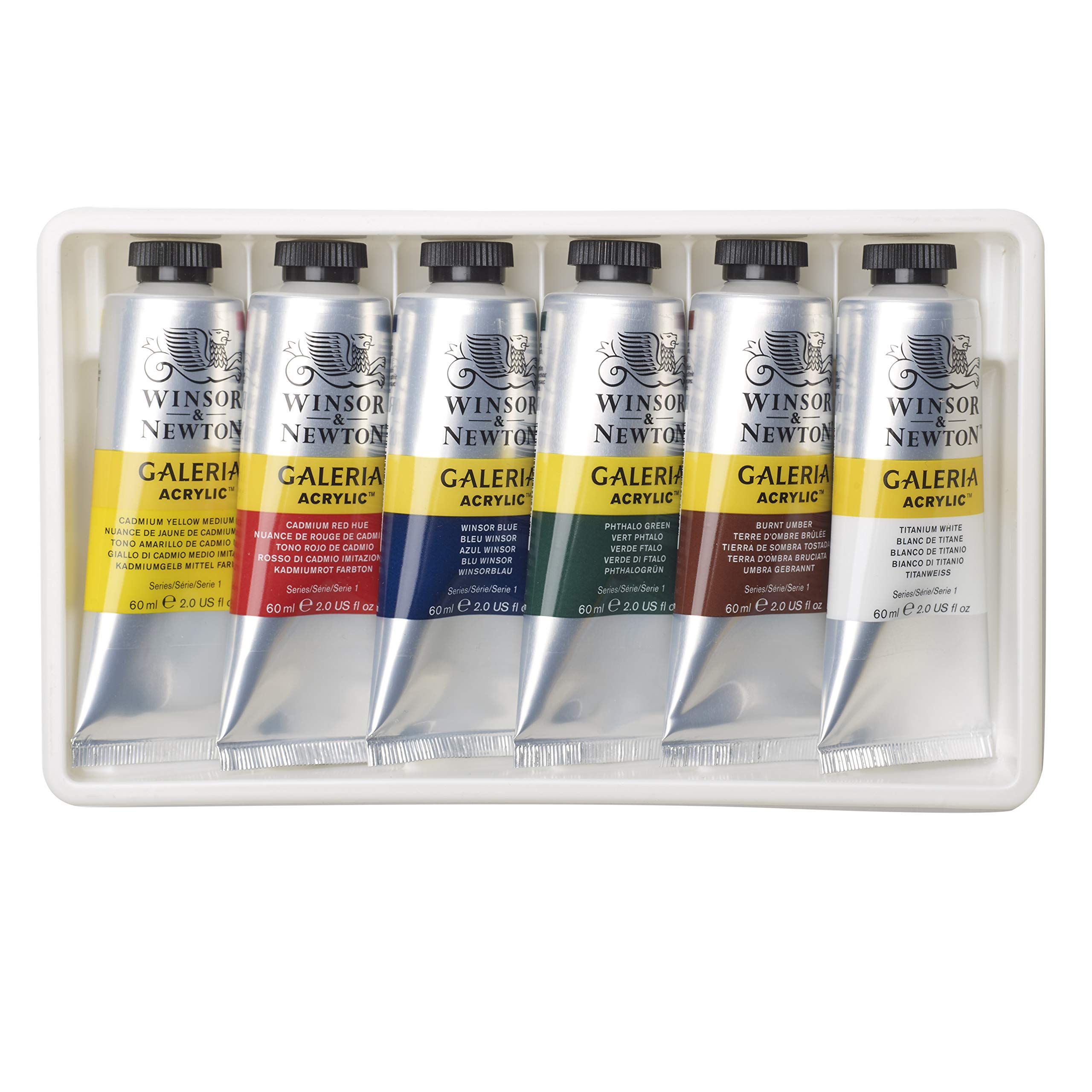 Winsor & Newton Galeria Acrylic Paint, 6 x 60ml (2--oz) Tube Paint Set