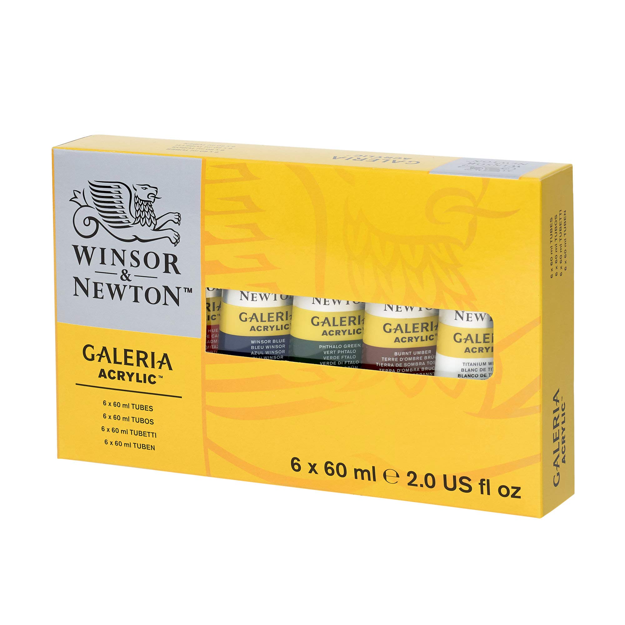 Winsor & Newton Galeria Acrylic Paint, 6 x 60ml (2--oz) Tube Paint Set