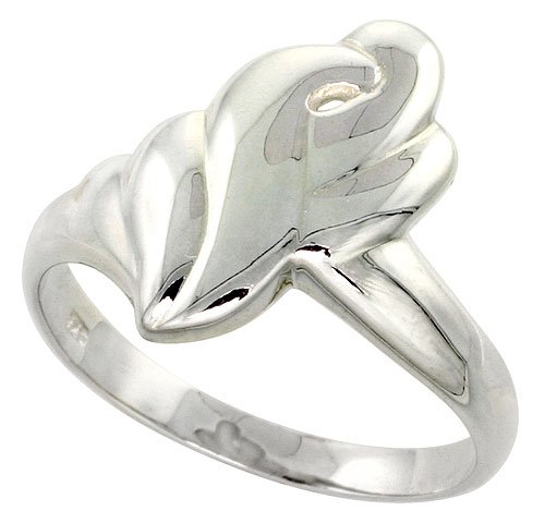 Sterling Silver Freeform Ladies Ring Flawless Quality Finish 3/4 inch wide, size 7