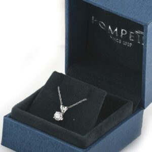 1/3ct Round Solitaire Pendant 14k White Gold Diamond Necklace