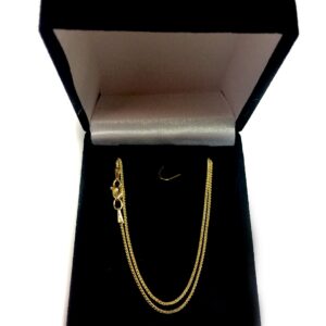 Jewelry Affairs 10k Yellow Real Gold Wheat Chain Necklace, 1.0mm, 18"