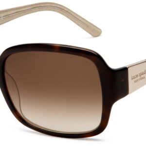 Kate Spade New York Women's Lulu Rectangular Sunglasses, Tortoise Gold Frame/Brown Gradient Lens, 54 mm