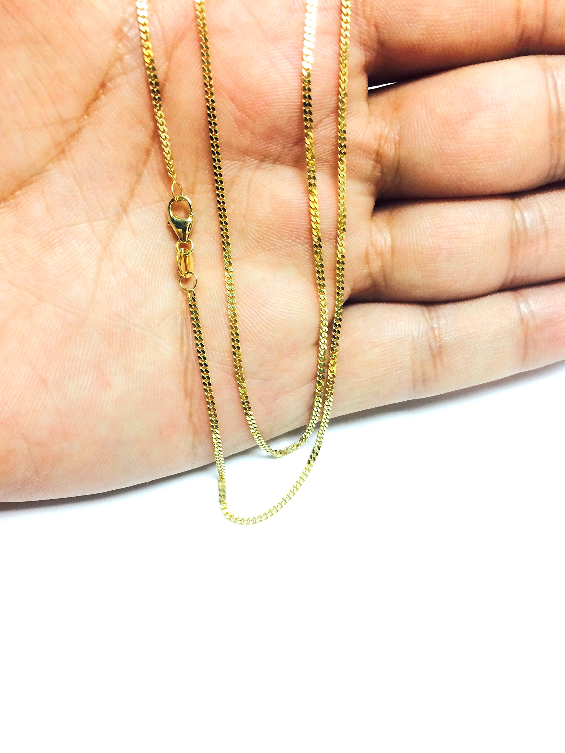 Jewelry Affairs 10k Yellow Real Gold Gourmette Chain Necklace, 1.5mm, 20"