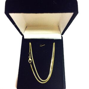 Jewelry Affairs 10k Yellow Real Gold Gourmette Chain Necklace, 1.5mm, 20"