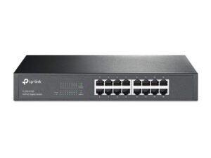 tp-link 16-port gigabit ethernet unmanaged switch plug and play metal desktop/rackmount fanless (tl-sg1016d)