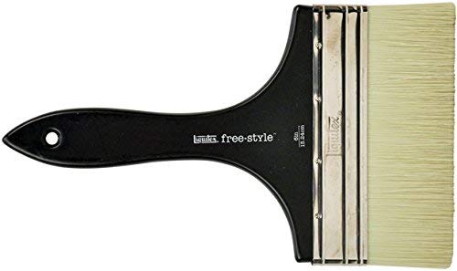 Liquitex 1300706 Professional Freestyle Large Scale Brush, Broad Flat/Varnish 6-inch, Short Handle , Black