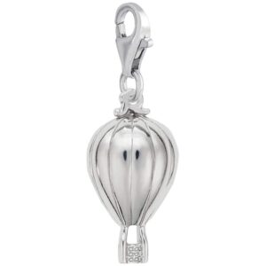 rembrandt charms hot air balloon charm with lobster clasp, sterling silver