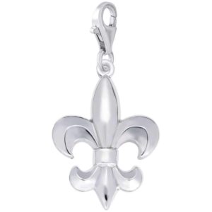 rembrandt charms fleur de lis charm with lobster clasp, sterling silver