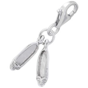 rembrandt charms ballet shoes charm with lobster clasp, sterling silver