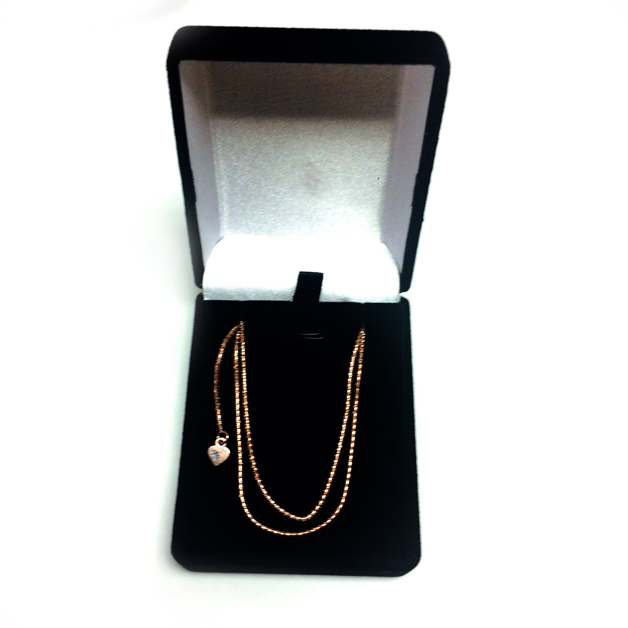 Jewelry Affairs 14k Rose Solid Real Gold Adjustable Popcorn Link Chain Necklace, 1.3mm, 22"