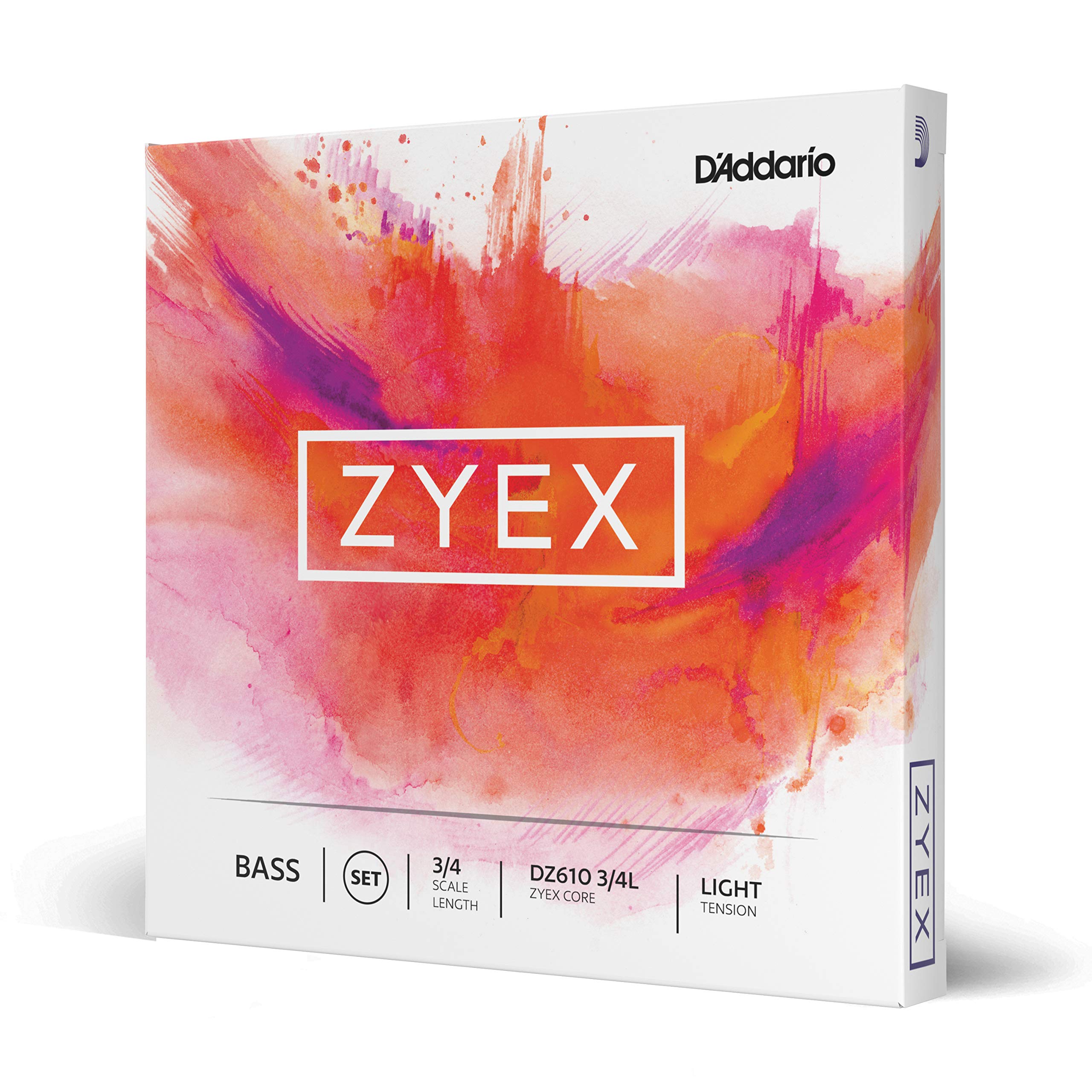 D'Addario Zyex Bass String Set, 3/4 Scale, Light Tension