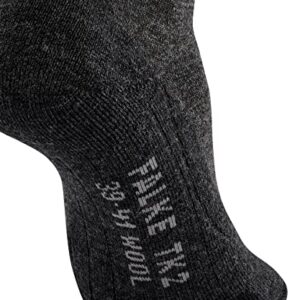 FALKE Men's TK2 Explore Wool Hiking Socks, Mid Calf, Medium Padding, Athletic Sock, Breathable Quick Dry, Merino Wool, Grey (Smog 3150), 6.5-8.5, 1 Pair