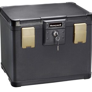 Honeywell Safes & Door Locks - Fireproof & Waterproof Filing Safe Box Chest for Home - Fits Letter, A4 Files - Strong ABS Plastic - Document Safety Box with Key Lock System - 0.60 Cubic Feet - 1106