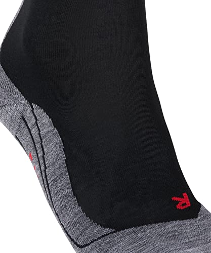 FALKE Women's TK5 Wander Hiking Socks, Crew Length, Light Padding, Athletic Sock, Breathable Quick Dry, Merino Wool, Black (Black-Mix 3010), 8-9, 1 Pair