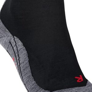 FALKE Men's TK5 Wander Hiking Socks, Crew Length, Light Padding, Athletic Sock, Breathable Quick Dry, Merino Wool, Black (Black-Mix 3010), 12.5-13.5, 1 Pair