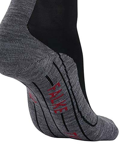 FALKE Men's TK5 Wander Hiking Socks, Crew Length, Light Padding, Athletic Sock, Breathable Quick Dry, Merino Wool, Black (Black-Mix 3010), 12.5-13.5, 1 Pair