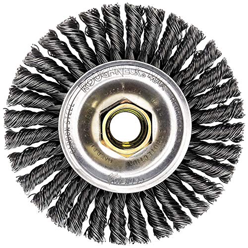 Weiler 13131 ROUGHNECK MAX 4" Stringer Bead Wheel, .020" Steel Fill, 5/8"-11 UNC Nut, Made in the USA