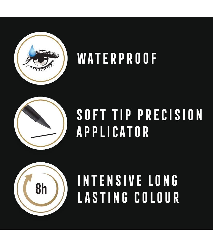 Max Factor Color X-Pert Waterproof Eyeliner, No. 01 Deep Black, 0.06 Ounce