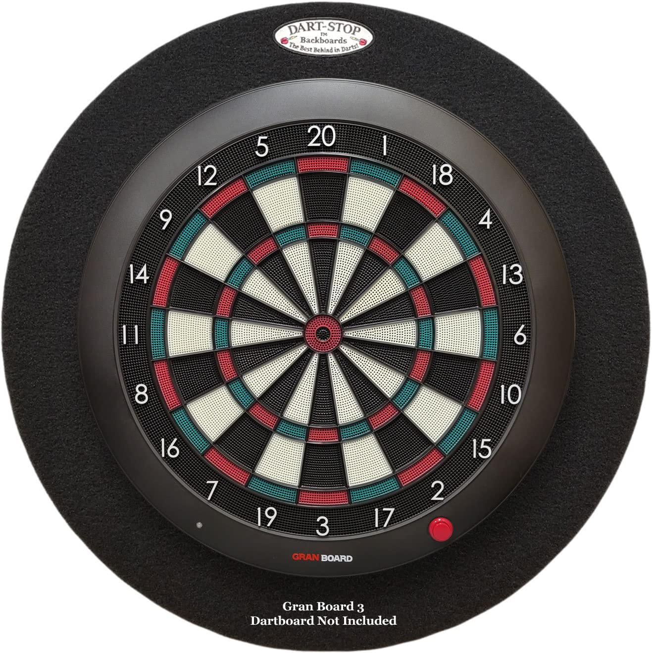 Dart-Stop 29 inch Round Black Pro Dart Board Backboard | Wall Protector | Dartboard Surround