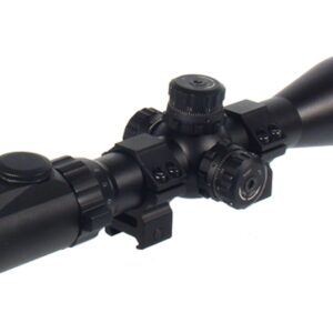 UTG 3-12x44 AO SWAT Accushot Rifle Scope, EZ-TAP, Illuminated Mil-Dot Reticle, 1/4 MOA, 30mm Tube, See-Thru Weaver Rings