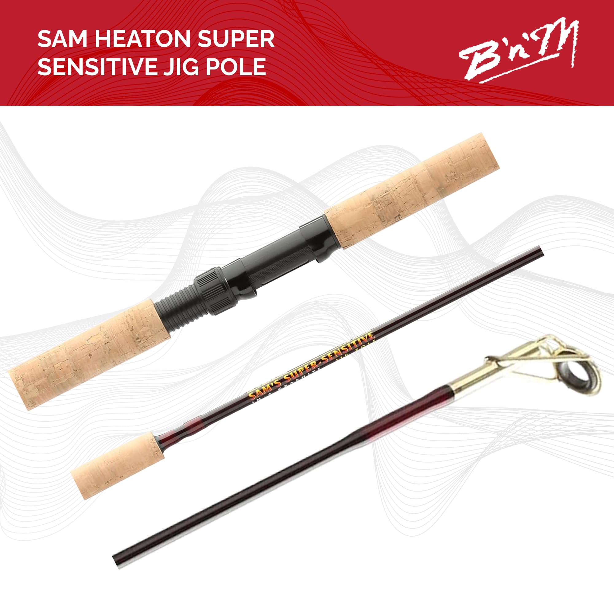 B'n'M Poles - Sam Heaton Super Sensitive Jig Pole, 9 Foot (2 Sections)