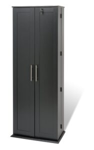 black grande locking media storage cabinet with shaker doors