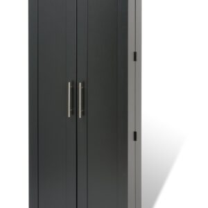 Black Grande Locking Media Storage Cabinet with Shaker Doors