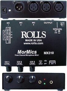 rolls, 3 3 ch. mic mixer/combiner (mx310)