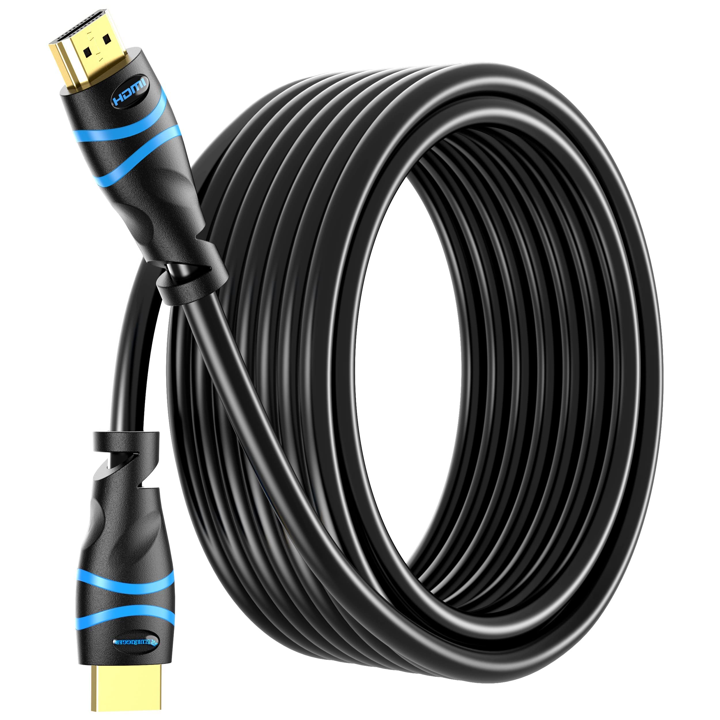 BlueRigger 4K HDMI Cable 50FT (4K 30Hz, HDR10, in-Wall CL3 Rated, High Speed, HDCP2.3, eARC) - Long HDMI Cable Compatible with Home Theatre, HDTV, Gaming Consoles, Streaming Devices