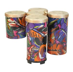 remo et5005-17 5-piece drum set rainbow cluster drum set