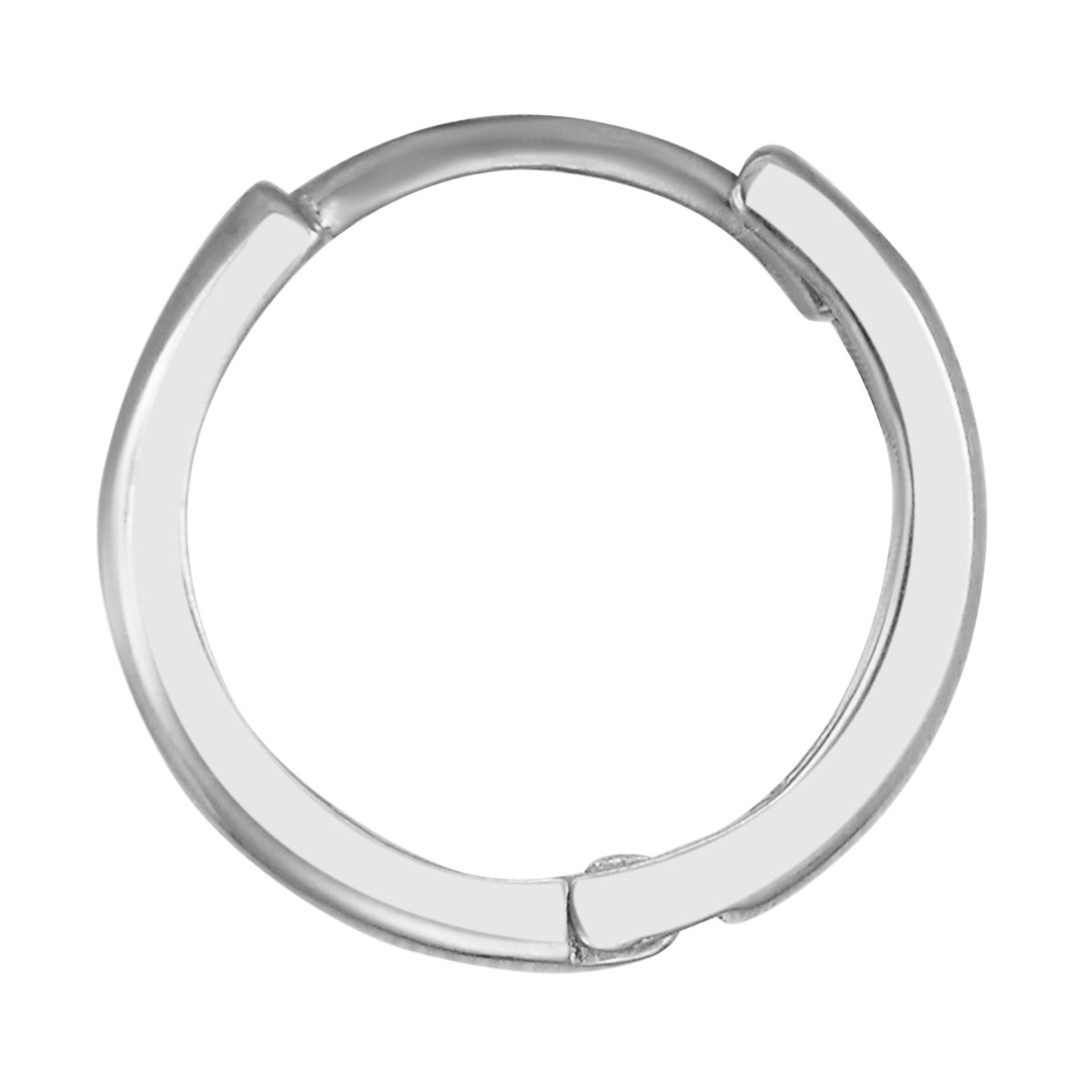 14k REAL White Gold 2mm Thickness Hoop Huggie Earrings (11 x 11 mm)