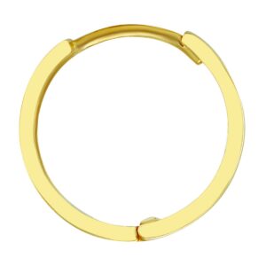 14k REAL Yellow Gold 2.5mm Thickness Hoop Huggie Earrings (13 x 13 mm)