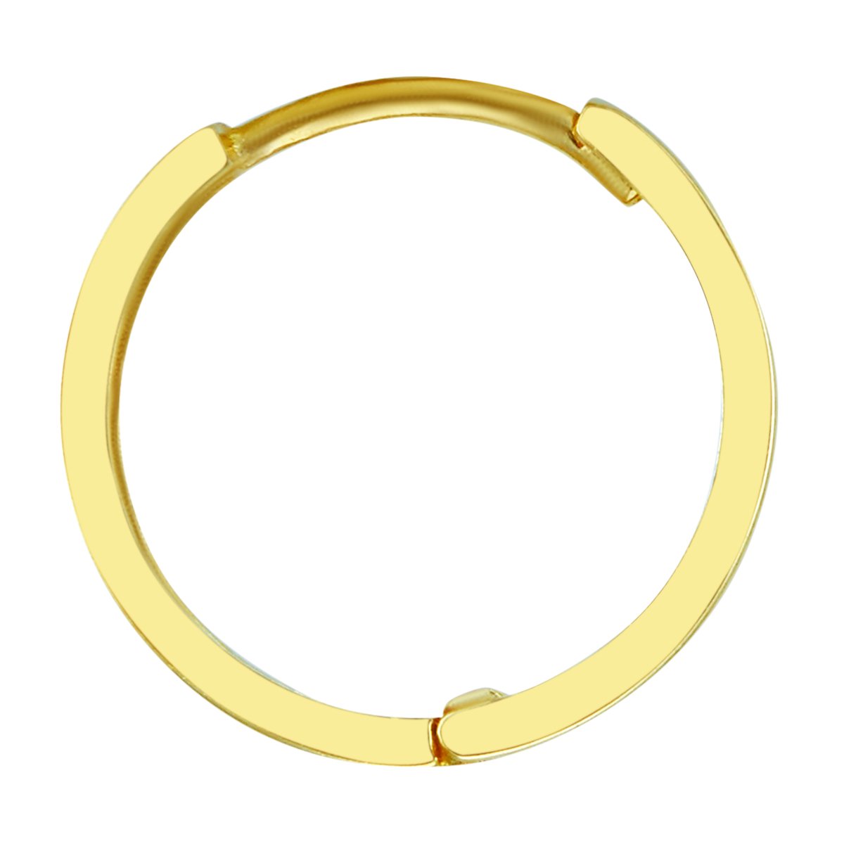 14k REAL Yellow Gold 2.5mm Thickness Hoop Huggie Earrings (13 x 13 mm)