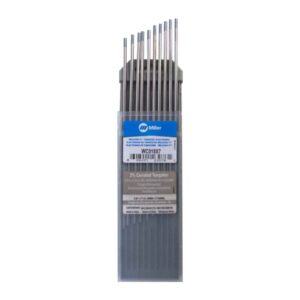 miller weldcraft wc018x7 2% ceriated tungsten electrode 1/8" x 7", 10 pack