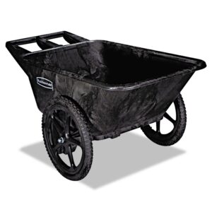 rubbermaid 5642bla big wheel agriculture cart, 300-lb cap, 32-3/4 x 58 x 28-1/4, black