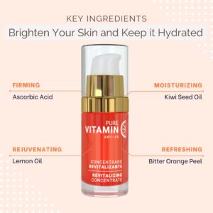 Noche Y Dia Vitamin C Serum for Mature Skin - Made in Spain - Anti Aging Formula Hydrates, Moisturizes, Firms - Targets Sun Spots, Fine Lines, Wrinkles - 30mL (1.02 fl oz)