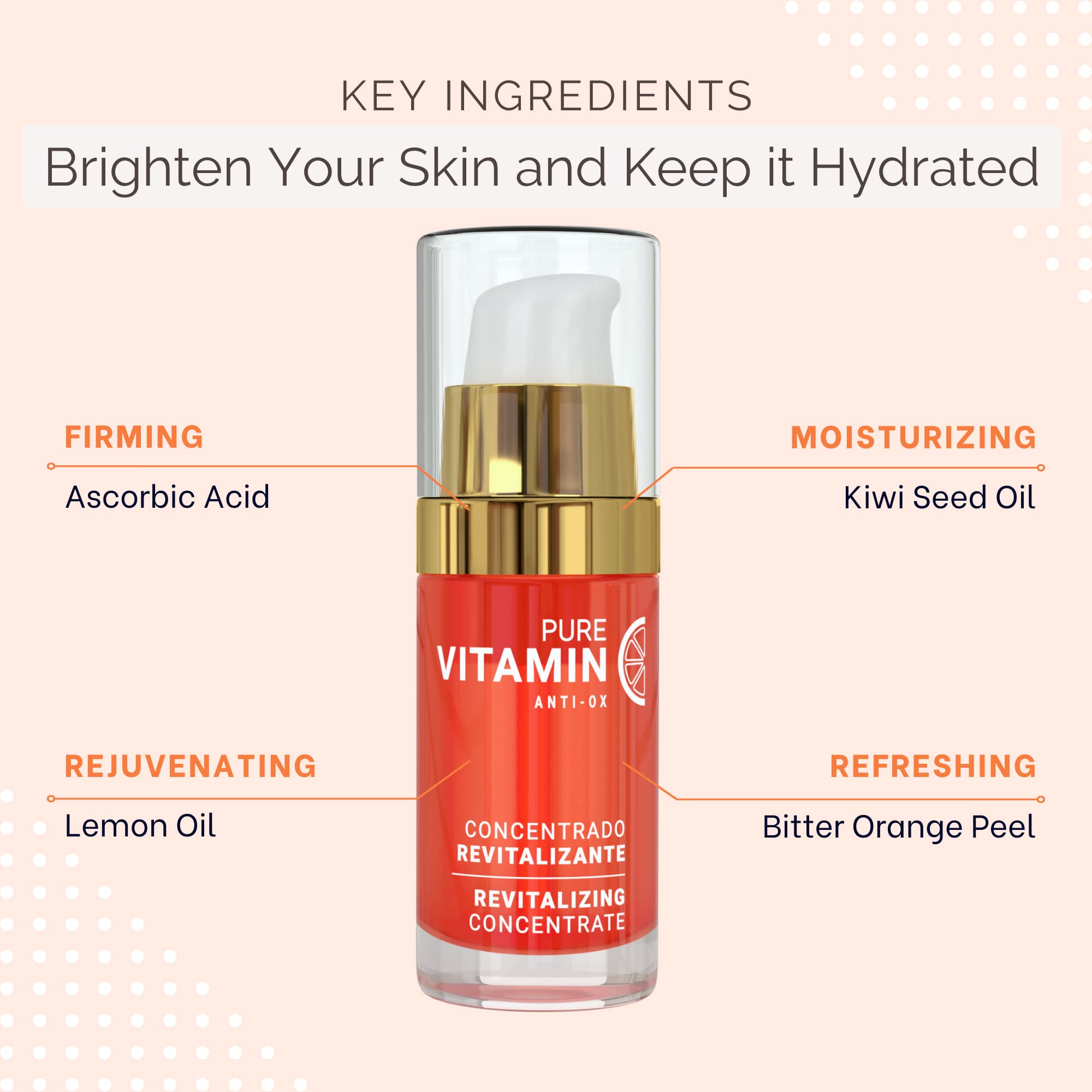 Noche Y Dia Vitamin C Serum for Mature Skin - Made in Spain - Anti Aging Formula Hydrates, Moisturizes, Firms - Targets Sun Spots, Fine Lines, Wrinkles - 30mL (1.02 fl oz)