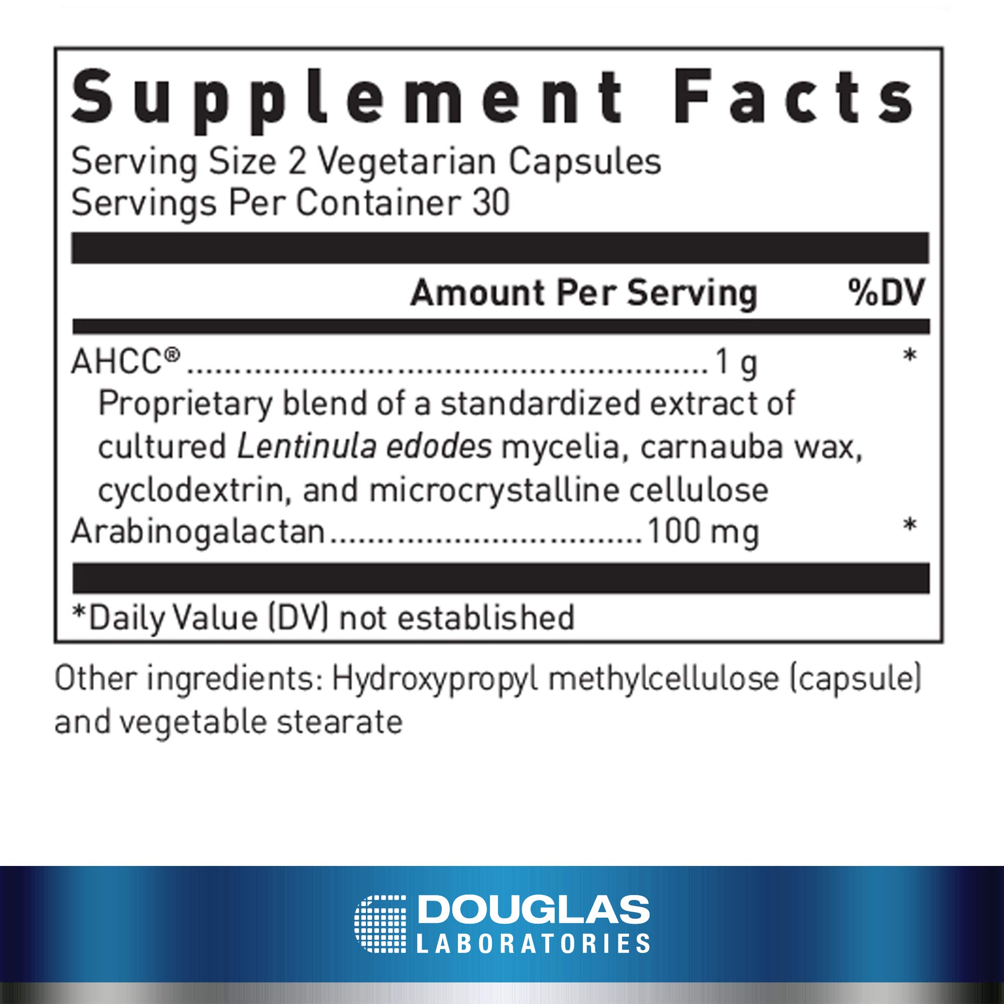 Douglas Laboratories AHCC® Plus | Mushroom Extract Formula with Arabinogalactin for Immune Support | 60 Capsules